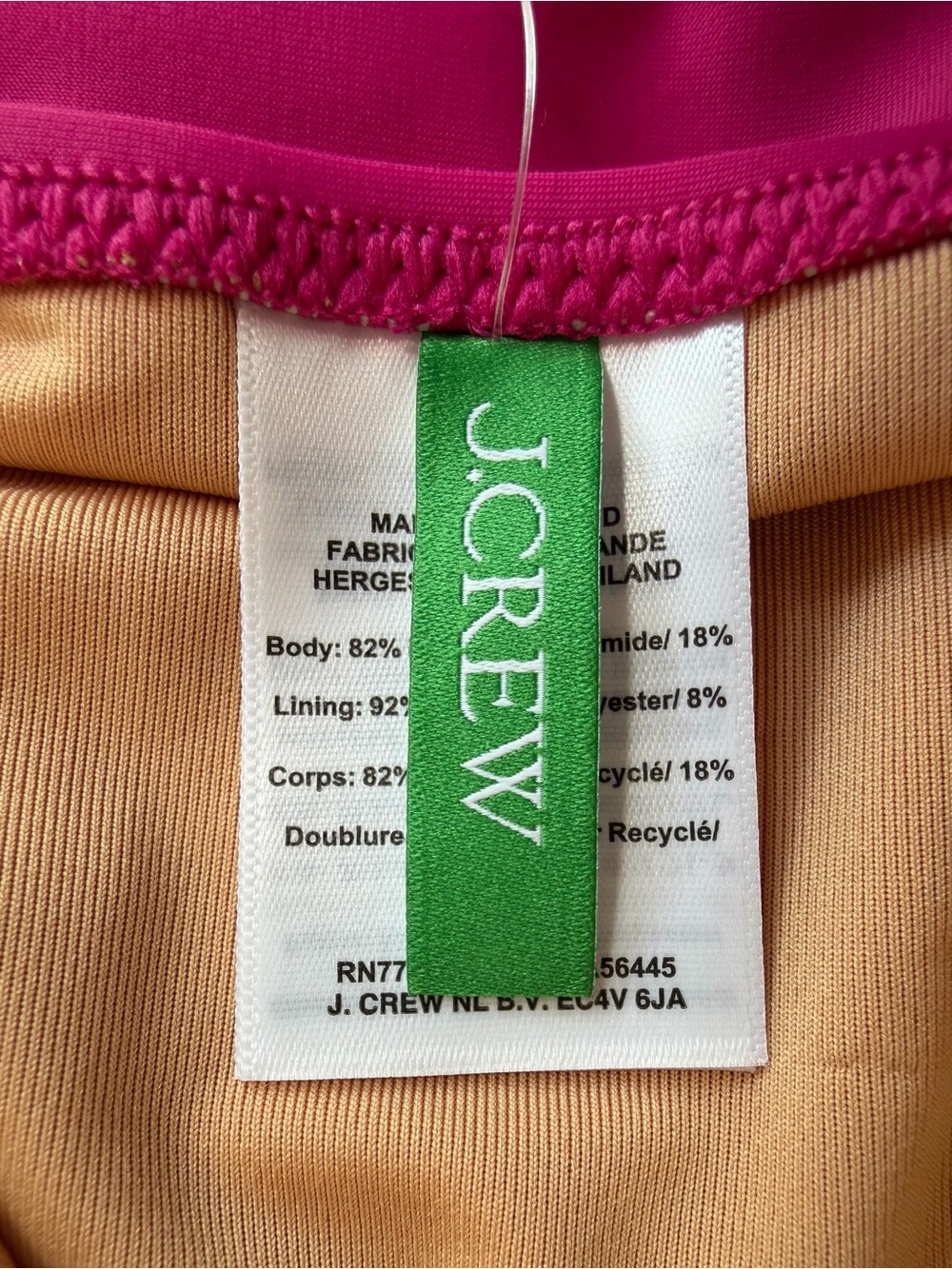 NWT J. Crew V-Neck Ruched One Piece Swimsuit in Radiant Fuchsia Size 6 - Picture 10 of 16